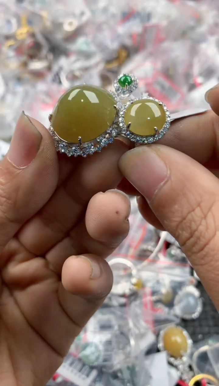 银S925镶嵌戒指翡翠11-11---6