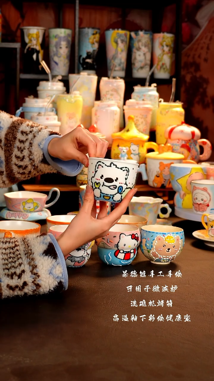 景德镇设计款手工手绘杯杯