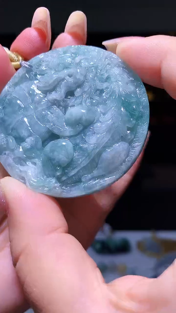 【闪购商品】定制翡翠未镶嵌1057xx-毛货挂件5