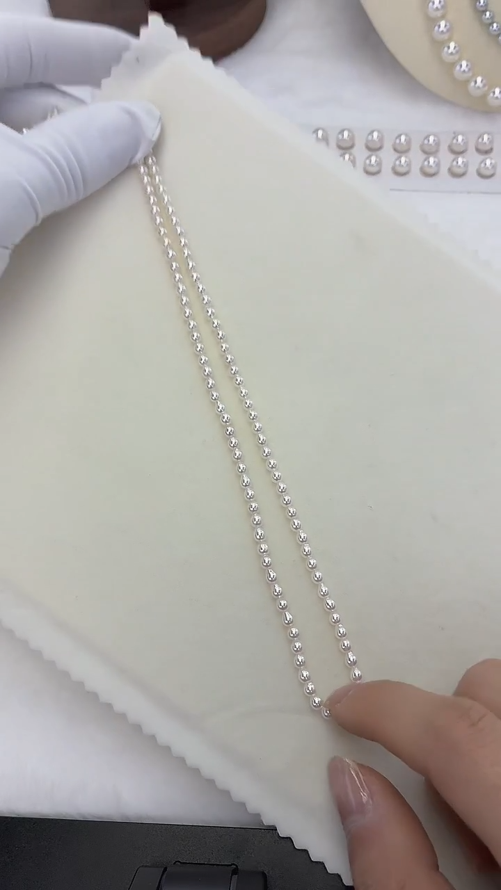 未镶嵌项链海水珍珠Akoya 微巴项链 3.5-4MM 