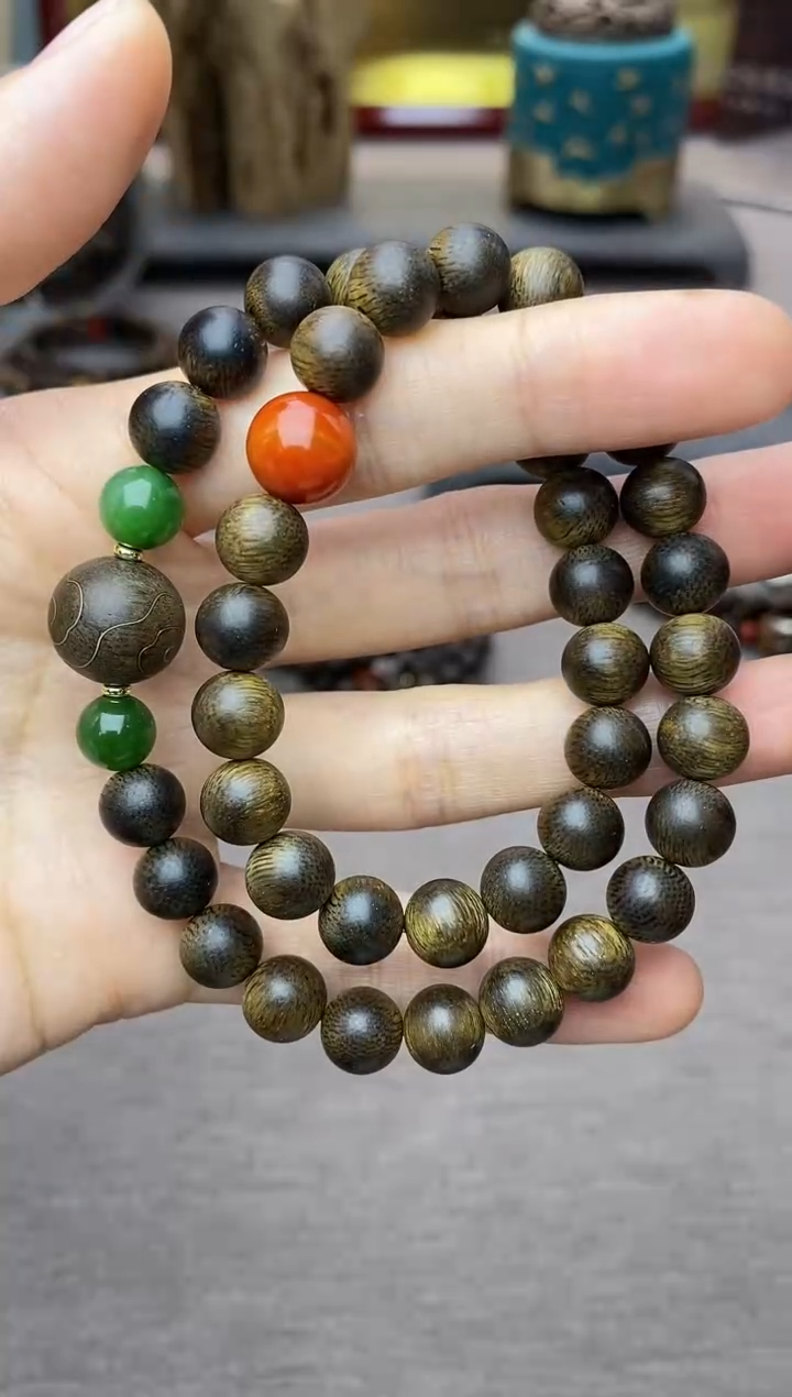 【闪购商品】沉香手串芽庄黄棋楠沉水老料0.8＋祥云1.2设计