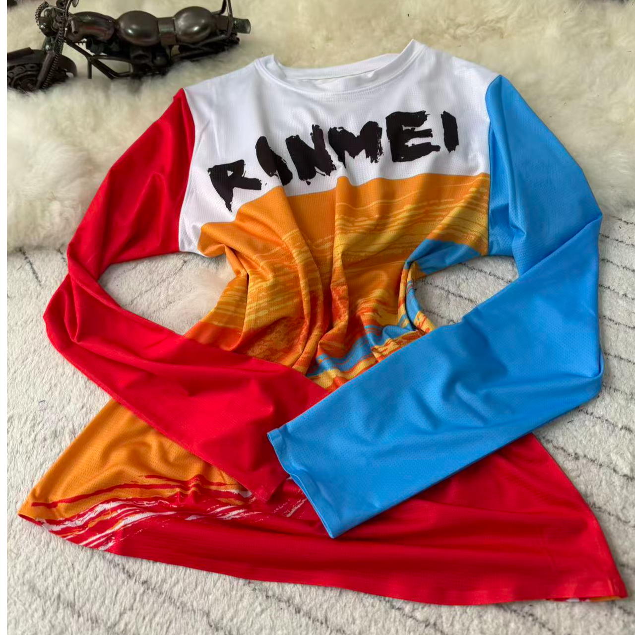 健身娇专属 冉玫速干长袖女吸汗字母印花耐磨T恤圆领时尚女款拼接