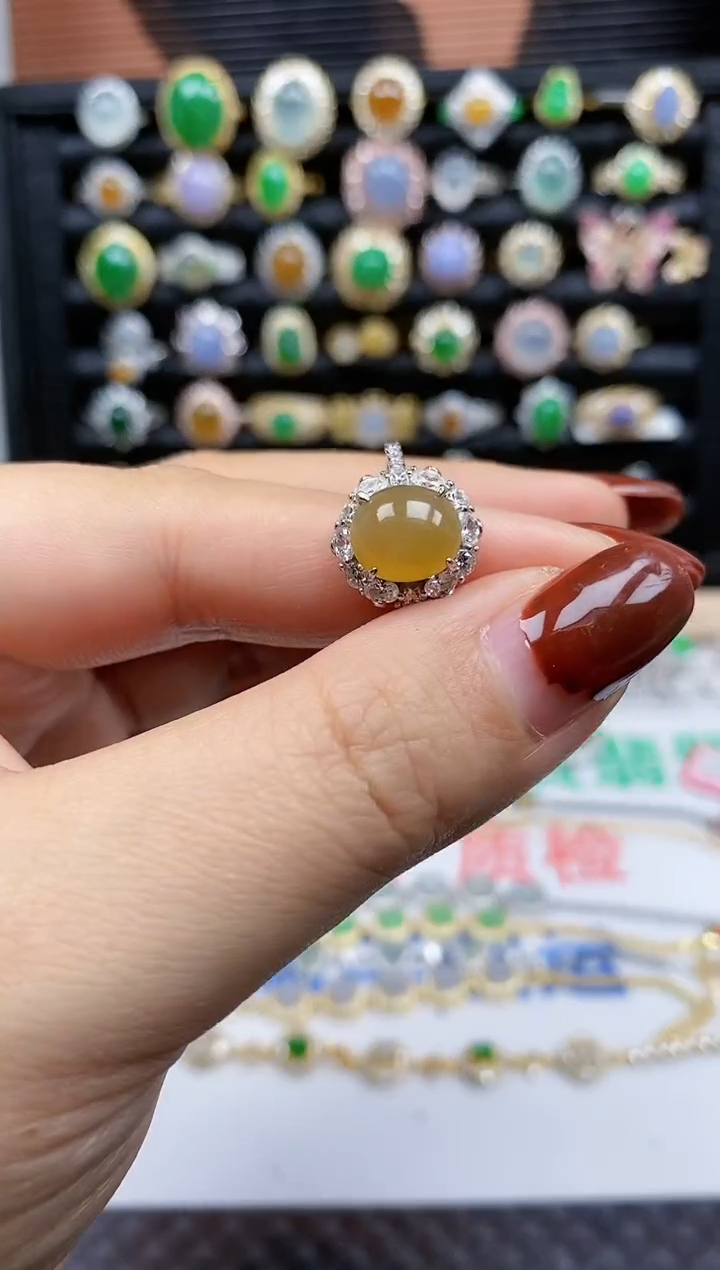 银S925镶嵌戒指翡翠298