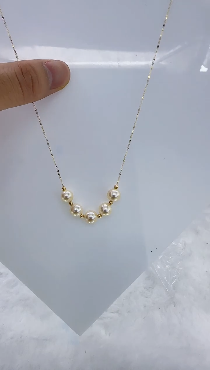 18K金镶嵌海水珍珠DA y386 羽黄金7