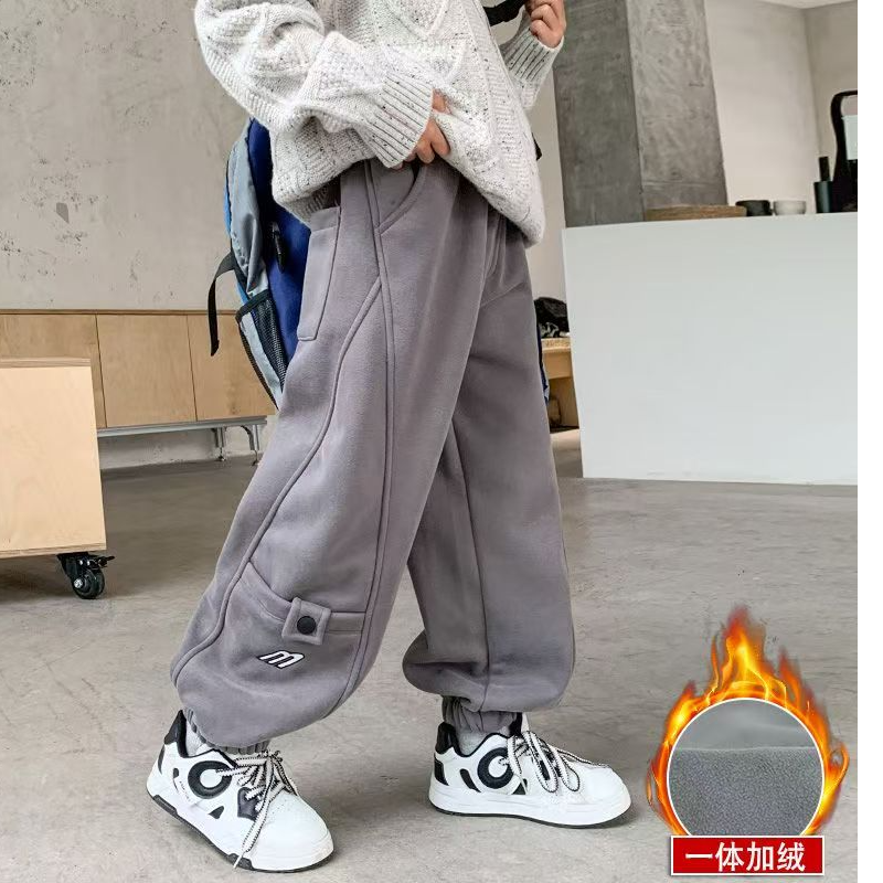 5386高端专享秋冬款加绒针织裤铁灰色