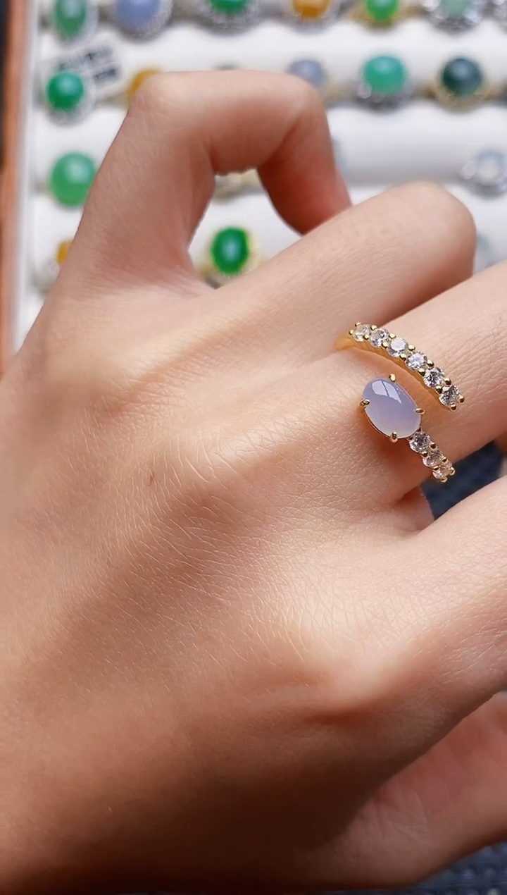 银S925镶嵌戒指翡翠4319