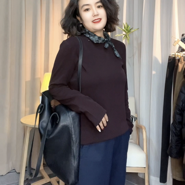 【人气单品】春秋冬新款显瘦纯色百搭长袖T修身圆领打底衫803