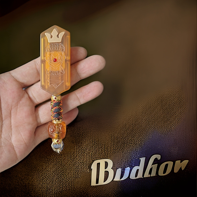 EDC【树脂琥珀色】成品手工编制精编推牌律动EDC刀坠