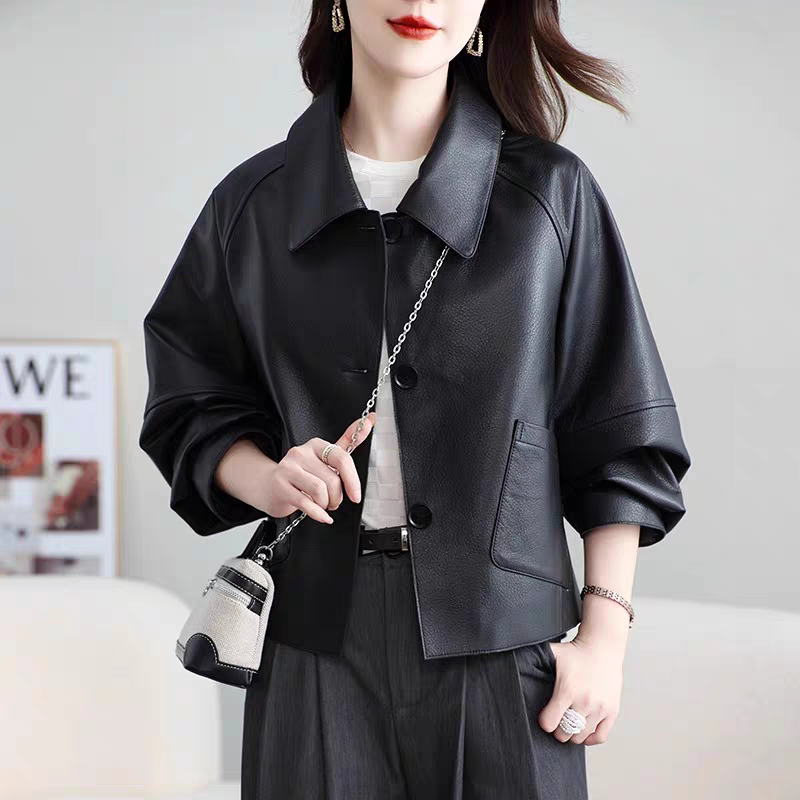 昭珺儿春秋冬海宁绵羊皮皮衣时尚休闲女装皮风衣中长款女外套 