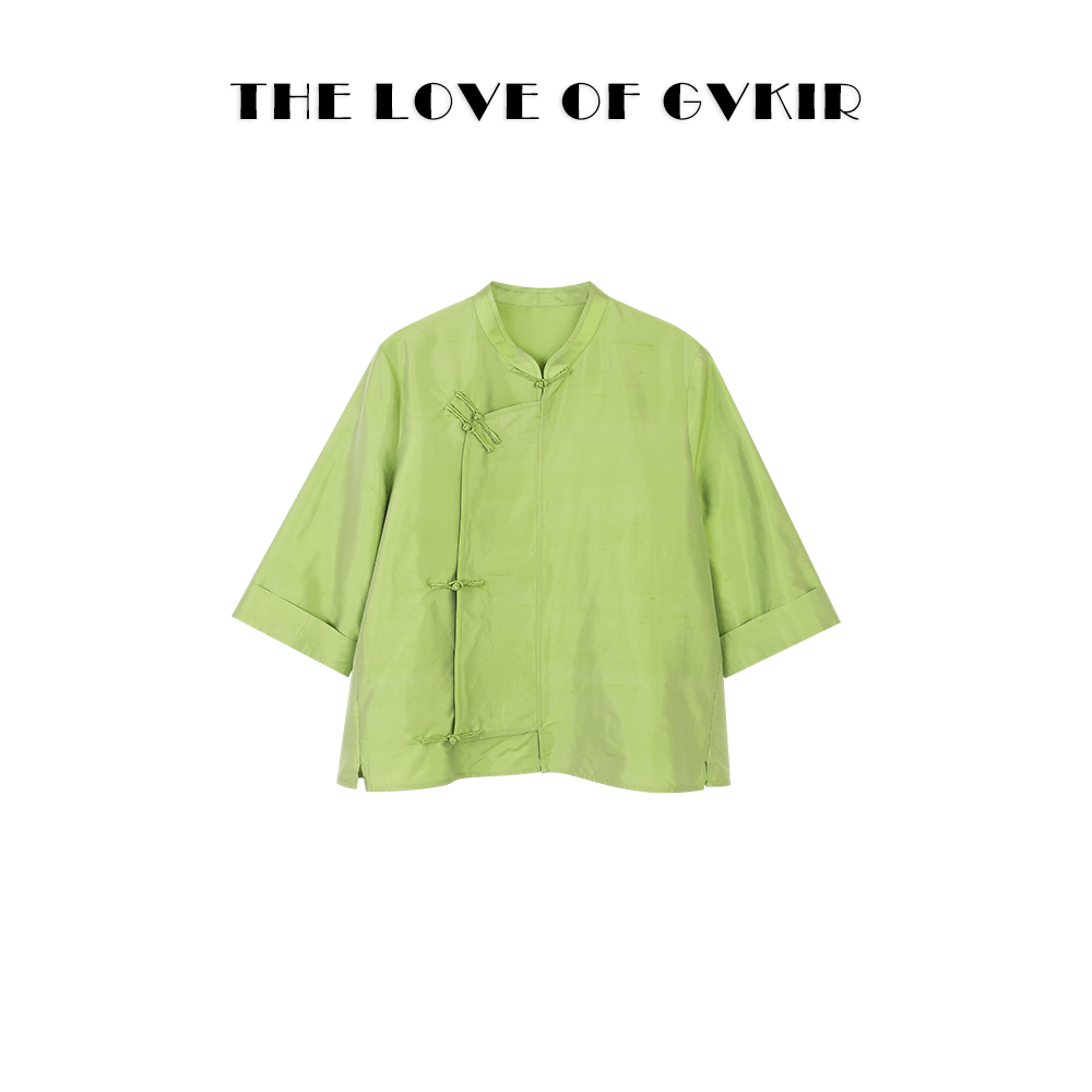 【双宫绸~青柠】新中式原创设计秋季上衣G77737