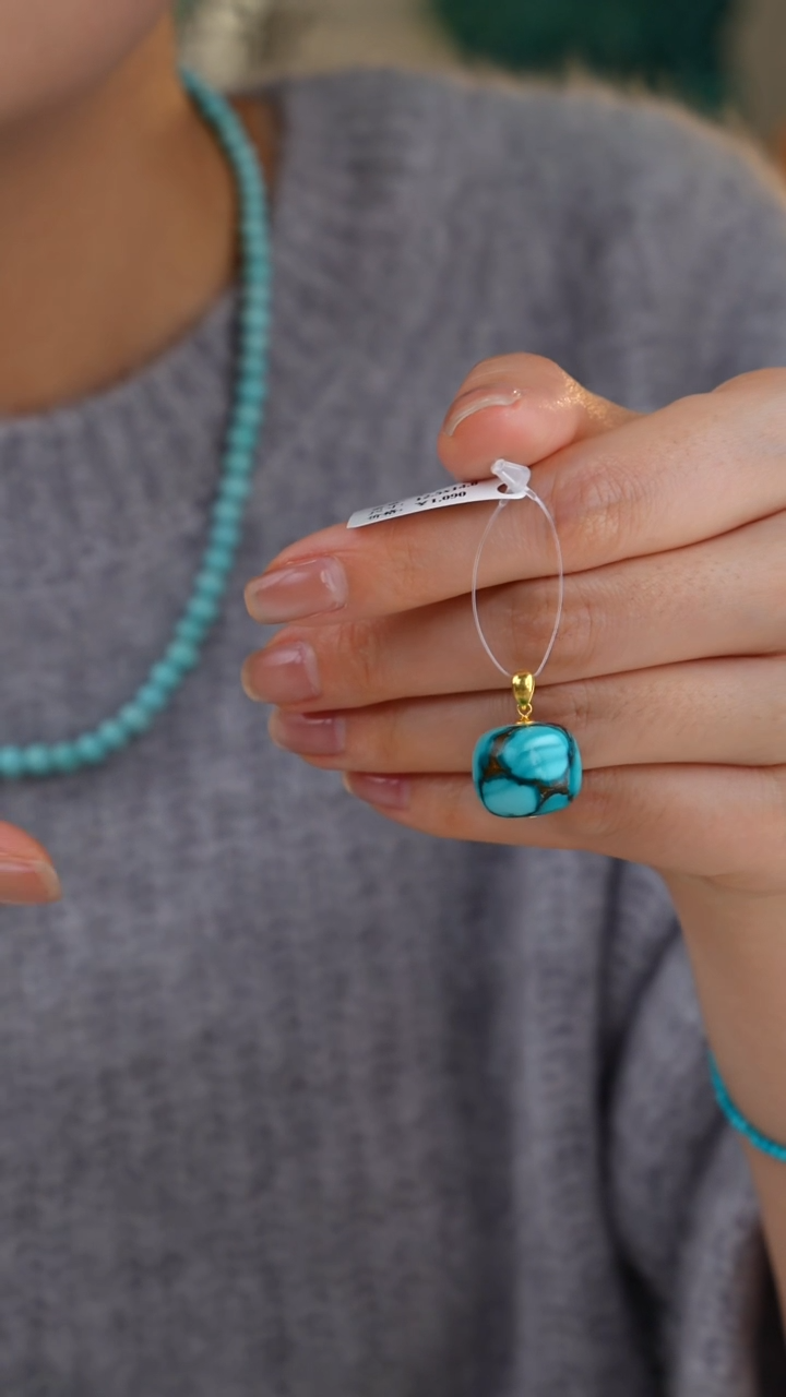 【闪购商品】绿松石吊坠(不含链)18K金镶嵌1