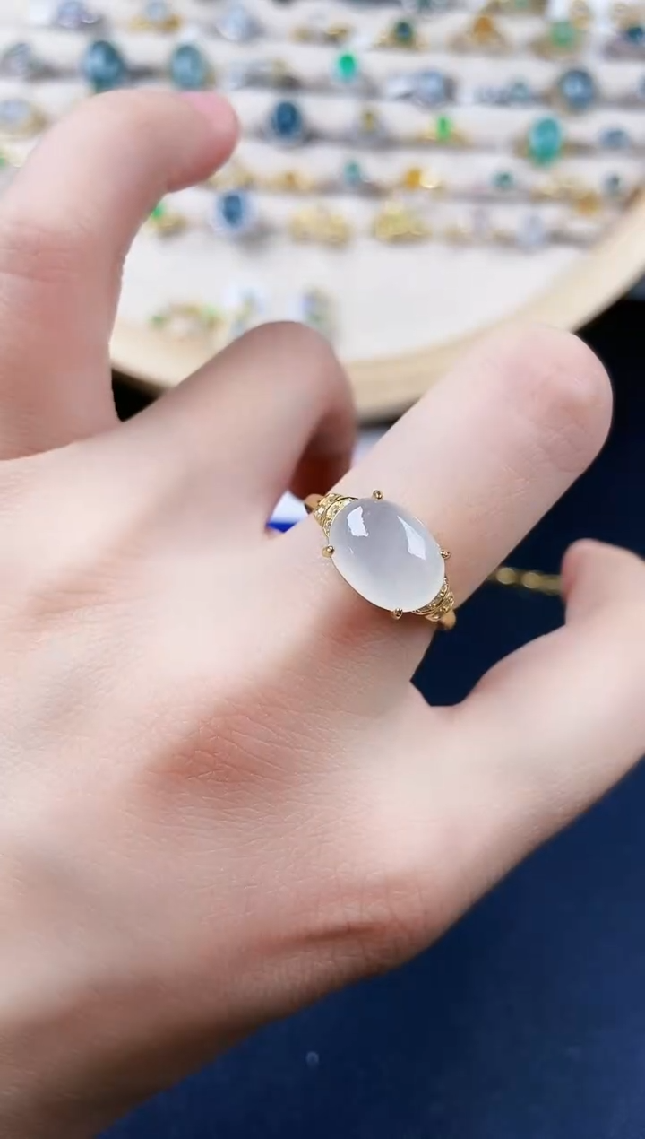 【闪购商品】翡翠银S925镶嵌戒指464564