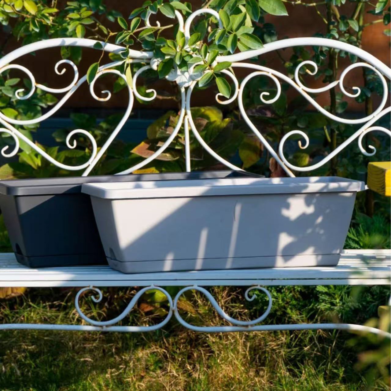 三个组合长条盆种菜盆草莓草花种植盆透气透水