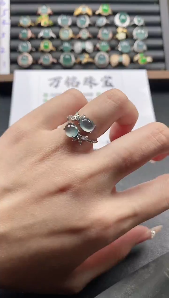 银S925镶嵌戒指翡翠51511