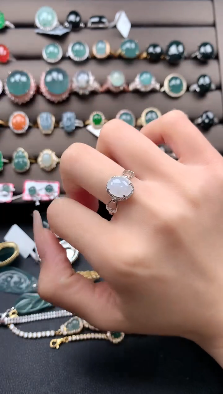 【闪购商品】翡翠戒指银S925镶嵌43432