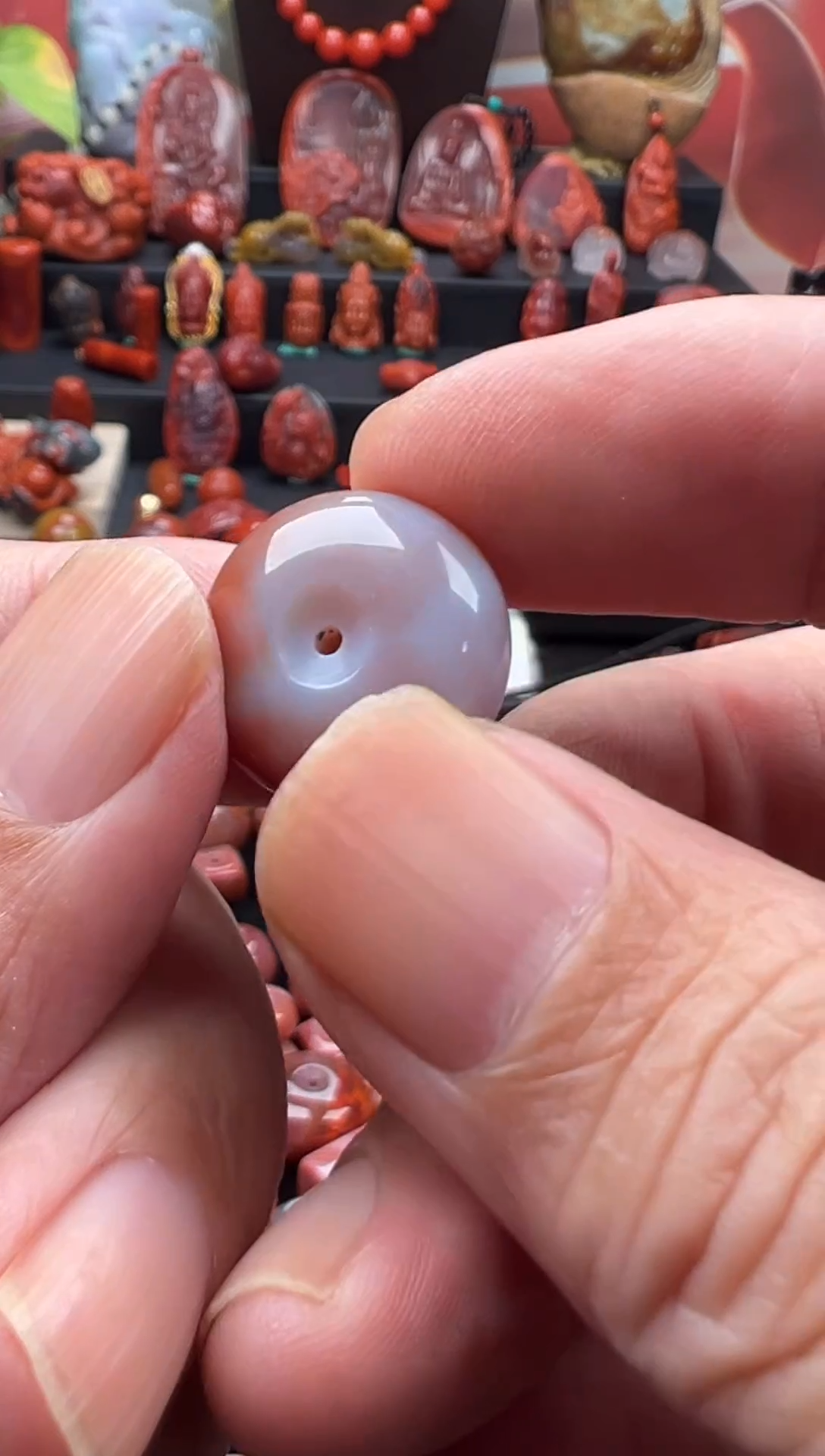 未镶嵌单珠南红玛瑙中*中单珠