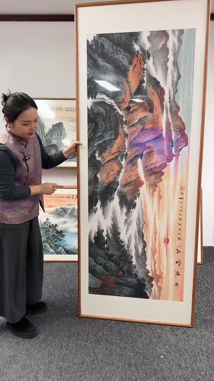 【闪购商品】国画日照金山210*80曹立华