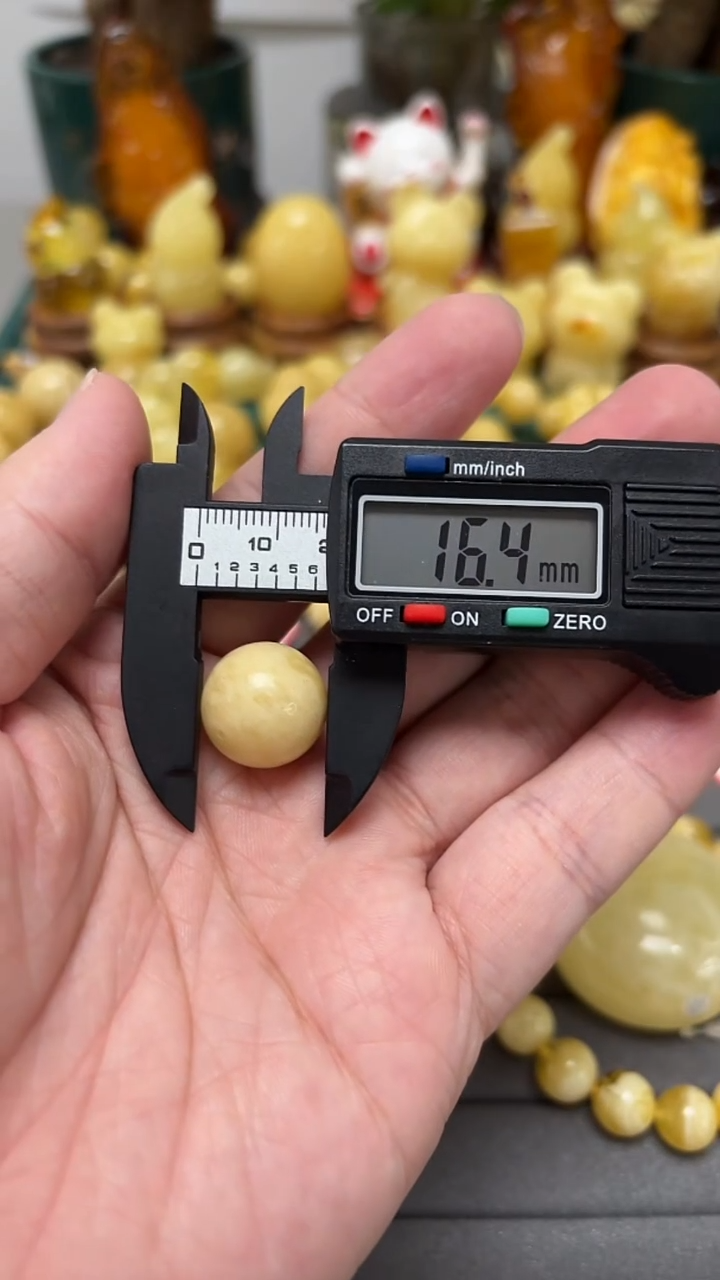 手串蜜蜡未镶嵌p22白花蜡单珠微瑕  2.07克 16+mm