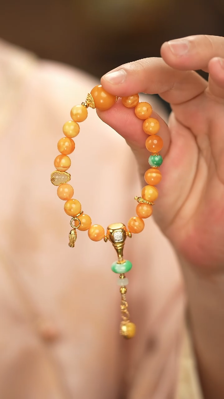 【闪购商品】蜜蜡手链银S925镶嵌新款