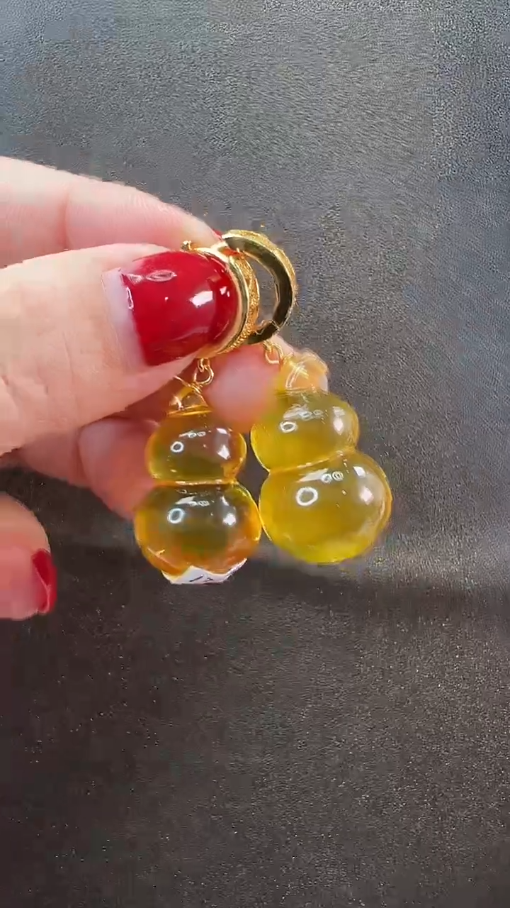 【闪购商品】琥珀耳饰未镶嵌耳环