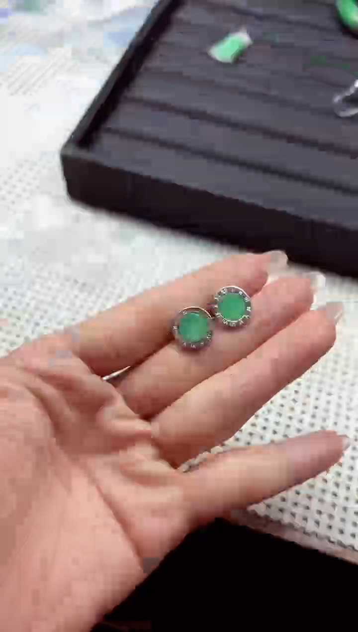 【闪购商品】翡翠耳饰银S925镶嵌 耳饰