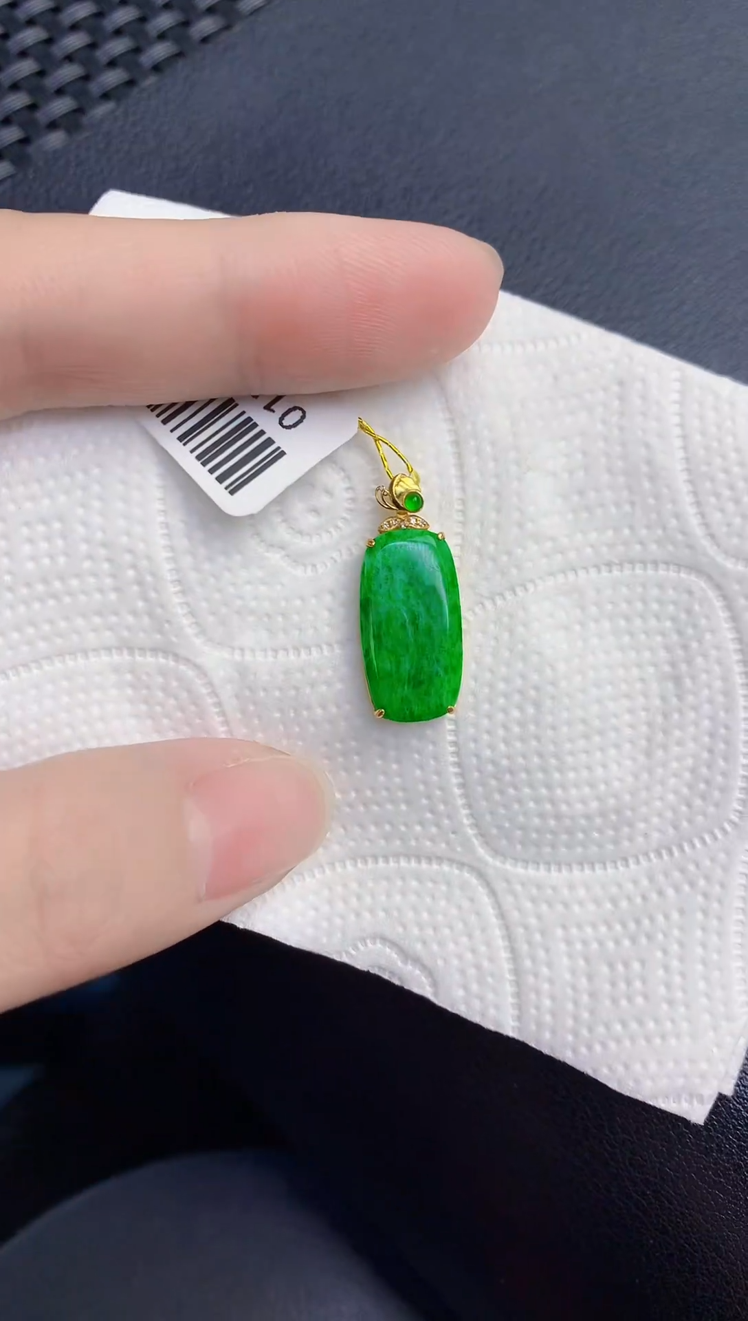 颈饰18K金镶嵌翡翠天然翡翠缅甸A货