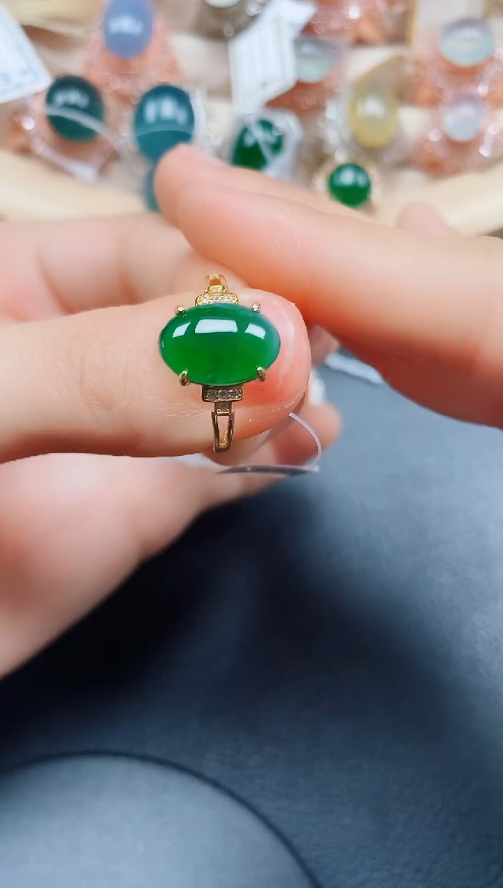 【闪购商品】翡翠戒指银S925镶嵌翡翠