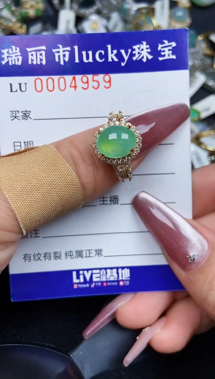 翡翠银S925镶嵌颈饰4959