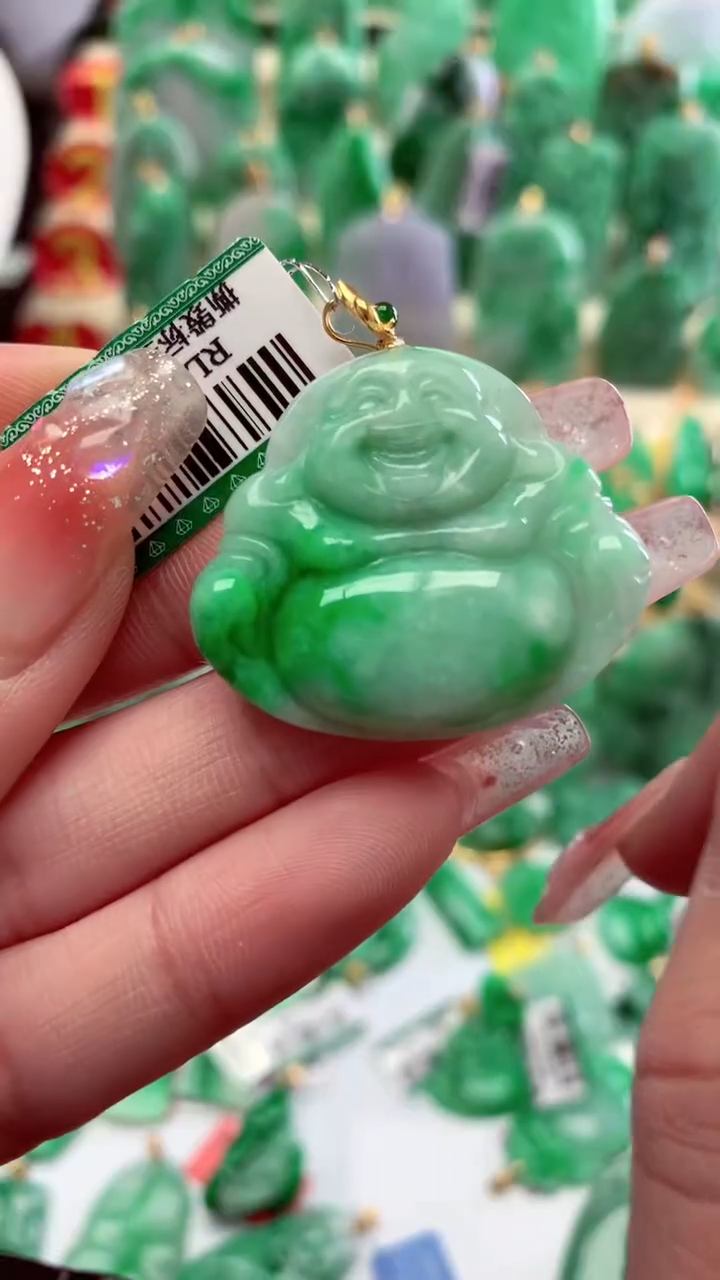 【闪购商品】翡翠颈饰18K金镶嵌挂件