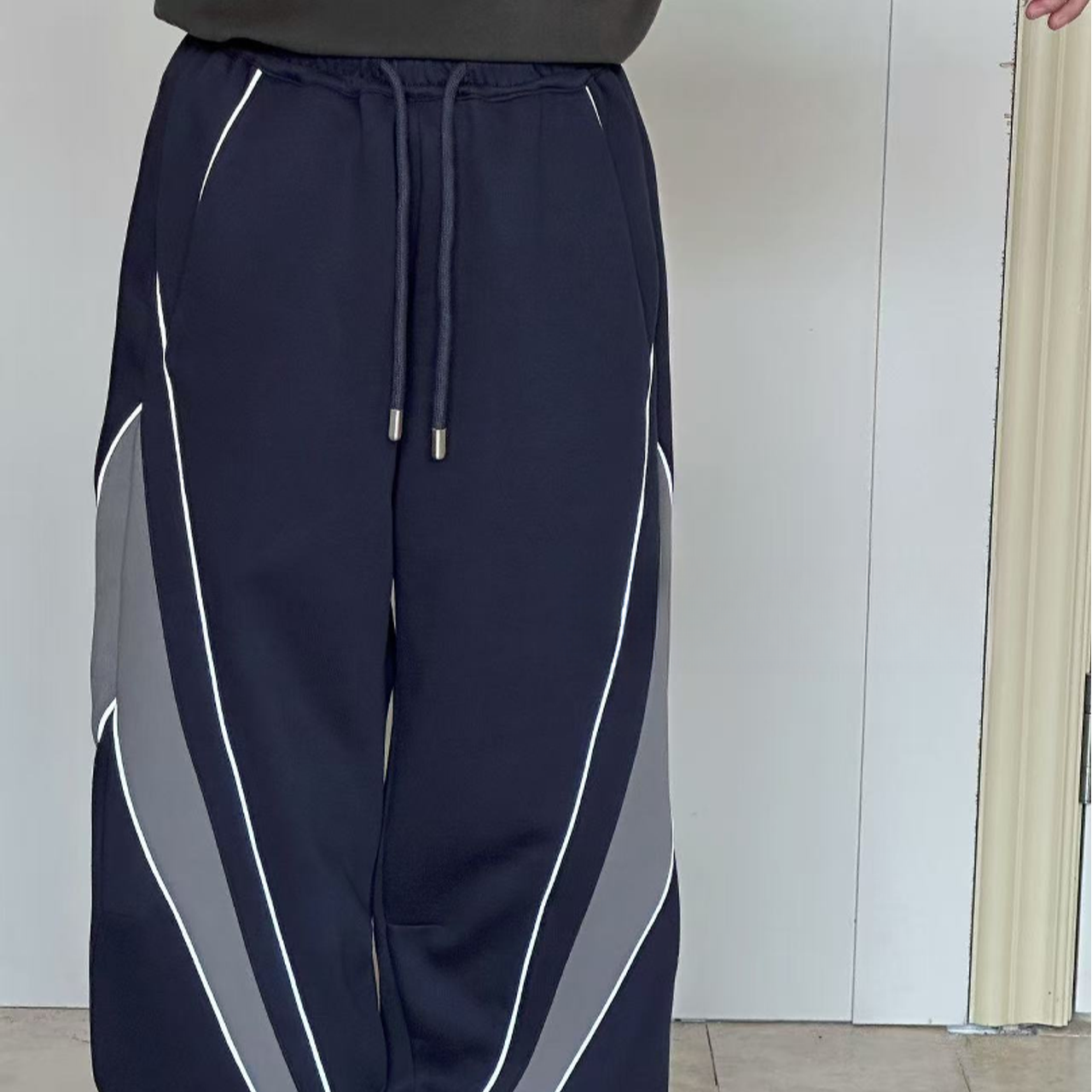 秋冬男童女童加绒针织裤藏青色 6006铂系