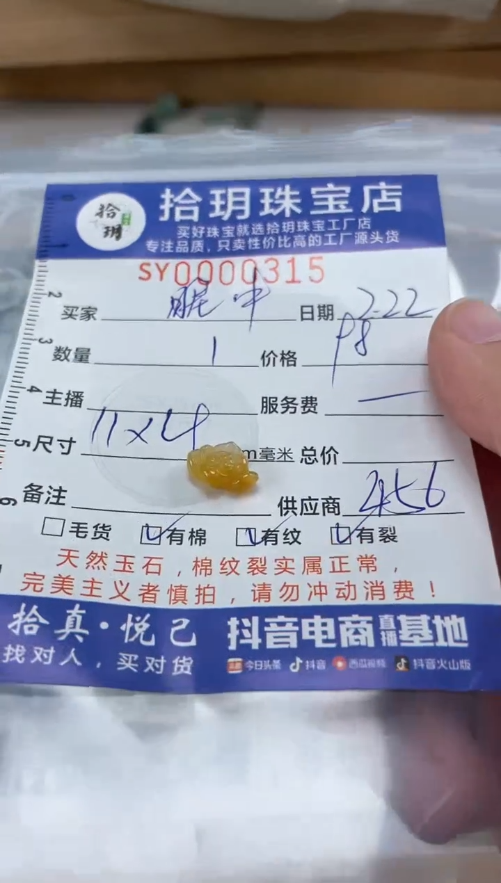 【闪购商品】翡翠颈饰未镶嵌翡翠挂件315