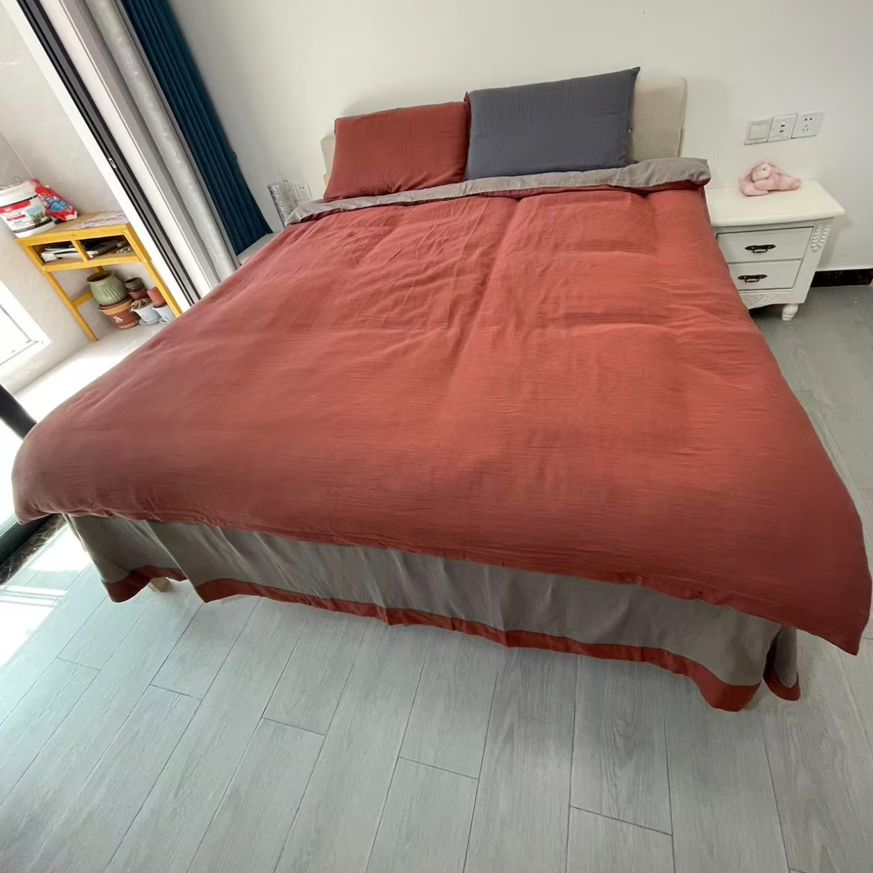 【贴边圆角四件套】纯棉色织提花双层纱A类母婴级四季通用