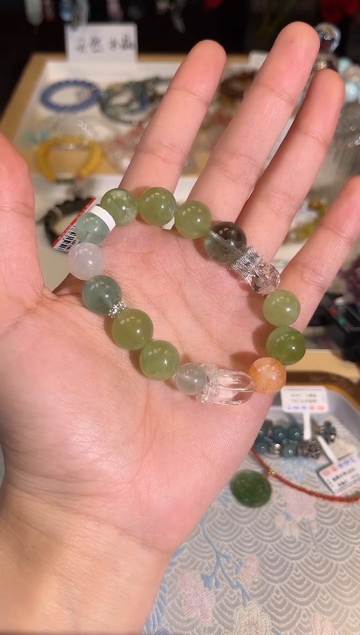 【闪购商品】岫玉手链未镶嵌Q764手串