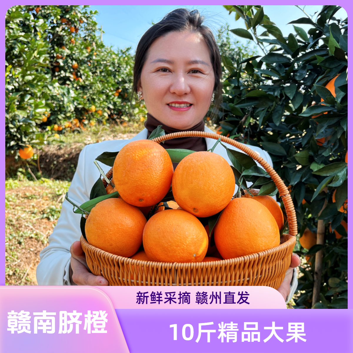 正宗赣南脐橙10斤装江西赣州手剥甜橙子当季新鲜采摘爆汁薄皮多汁