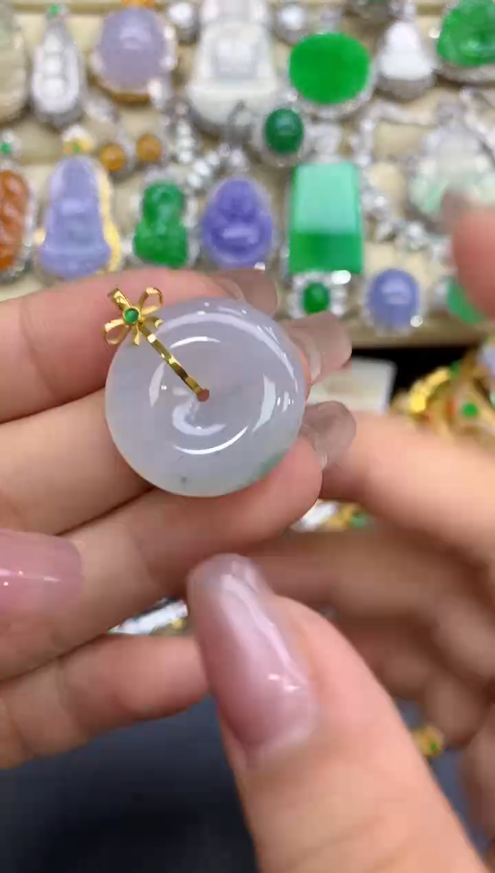 颈饰18K金镶嵌翡翠33-中国好珍宝