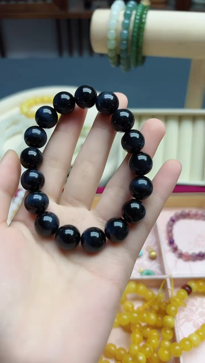 【闪购商品】木变石（虎睛石）手串未镶嵌蓝虎眼12mm手串*1 ZD