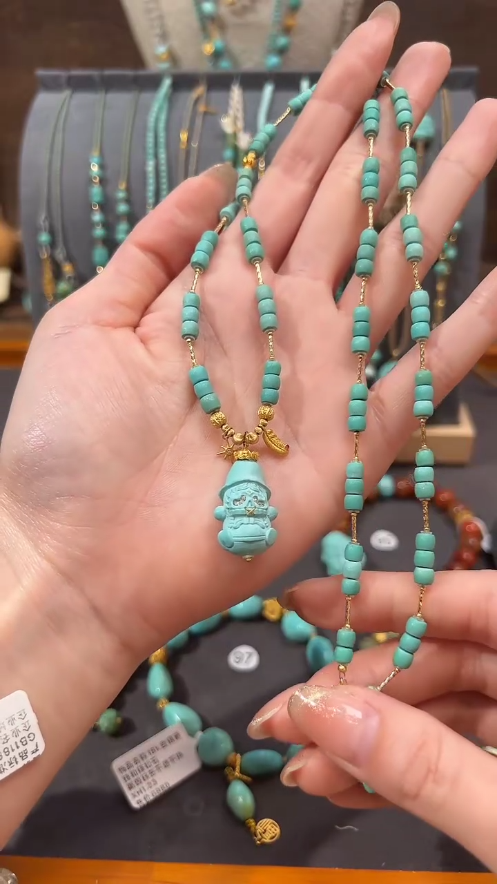 【闪购商品】绿松石颈饰18K金镶嵌绿松石项链