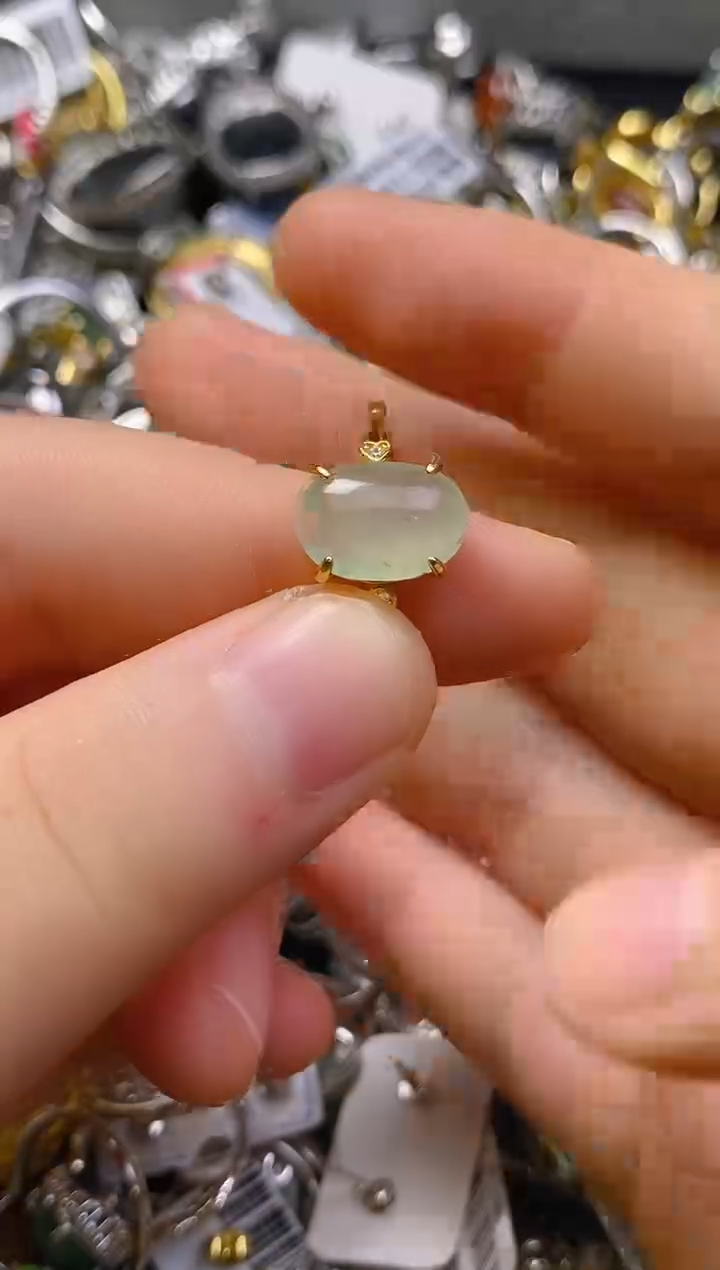 银S925镶嵌戒指翡翠百内无证书