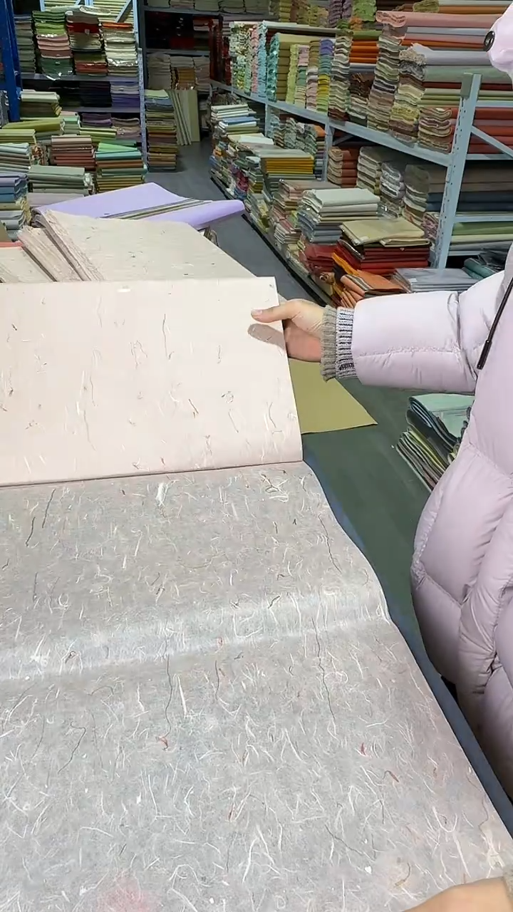 纯手工34*69cm25张粉紫色青丝红花雁楮清水