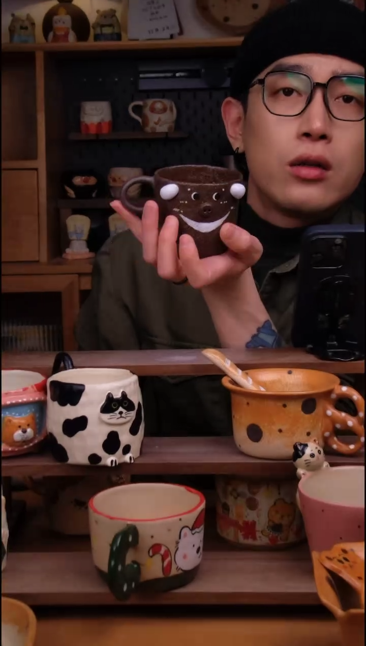 杯子陶景德镇可爱设计师款陶瓷