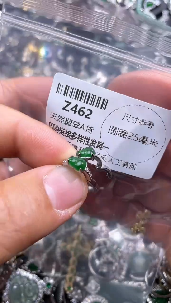 【闪购商品】翡翠颈饰未镶嵌Z462耳扣