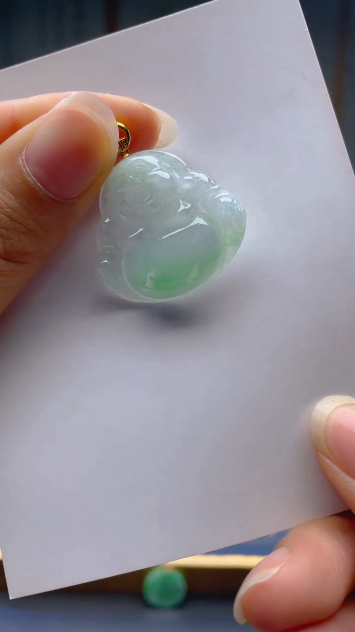 【闪购商品】翡翠颈饰18K金镶嵌天然A货翡翠