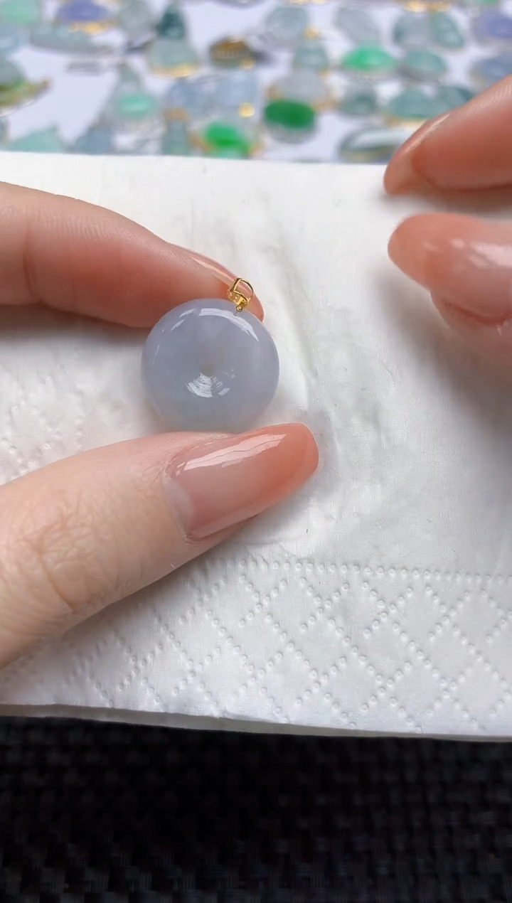 【闪购商品】翡翠颈饰18K金镶嵌天然翡翠A货