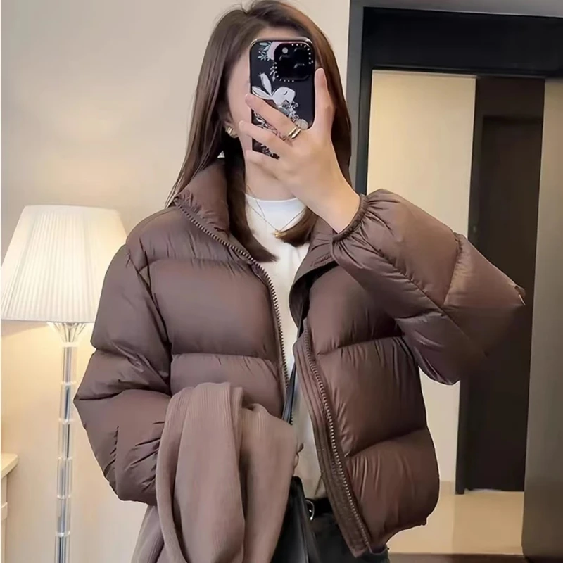 肯豆款立领女款加厚短款白鸭绒羽绒服爆款外套