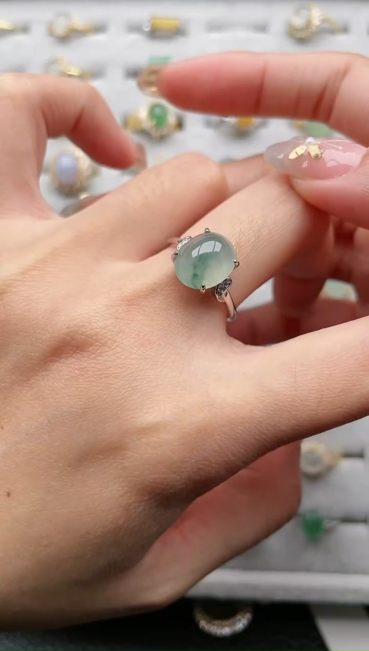 【闪购商品】翡翠戒指银S925镶嵌1111