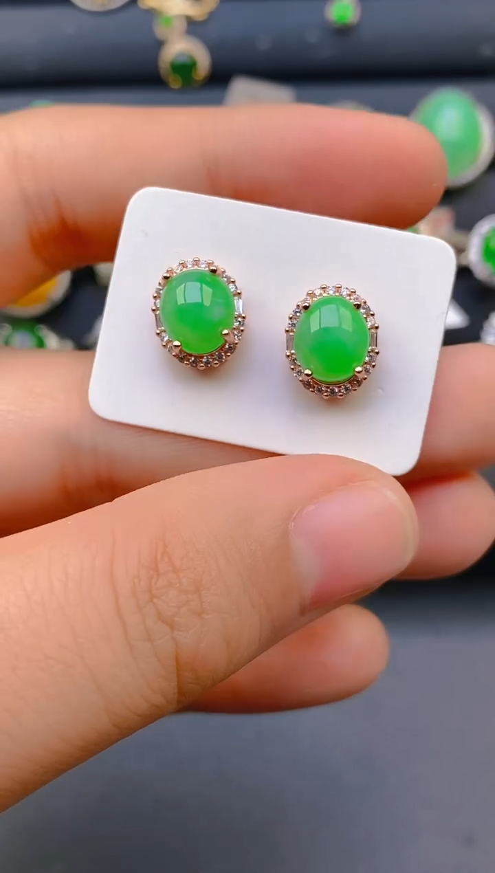【闪购商品】翡翠戒指银S925镶嵌天然A货翡翠1