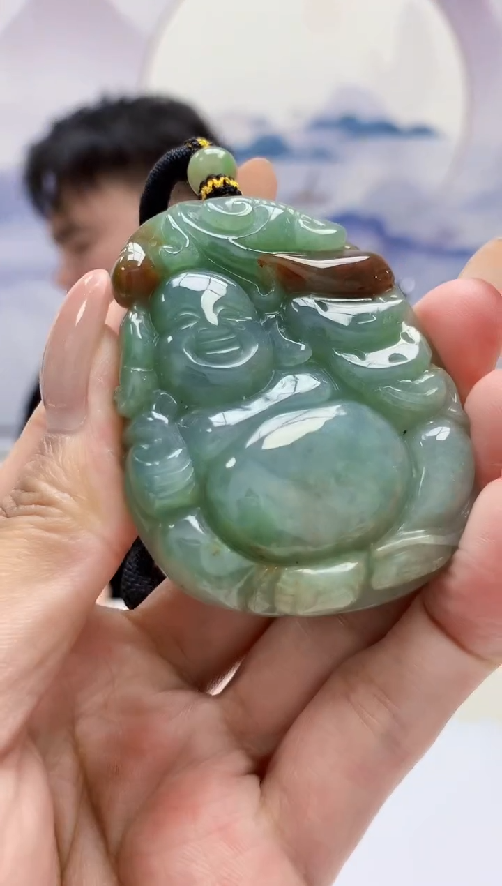 定制翡翠未镶嵌5060MM-毛货挂件62