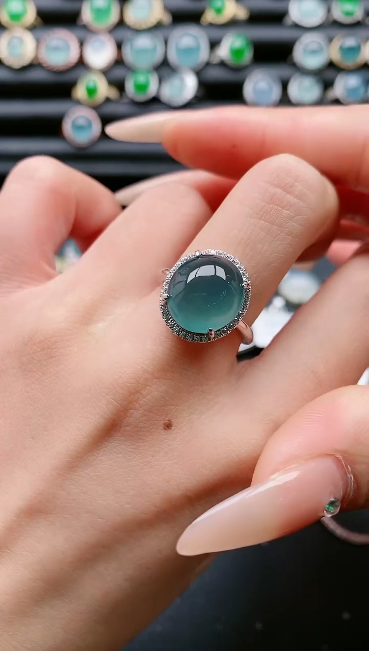 【闪购商品】翡翠戒指银S925镶嵌1111111