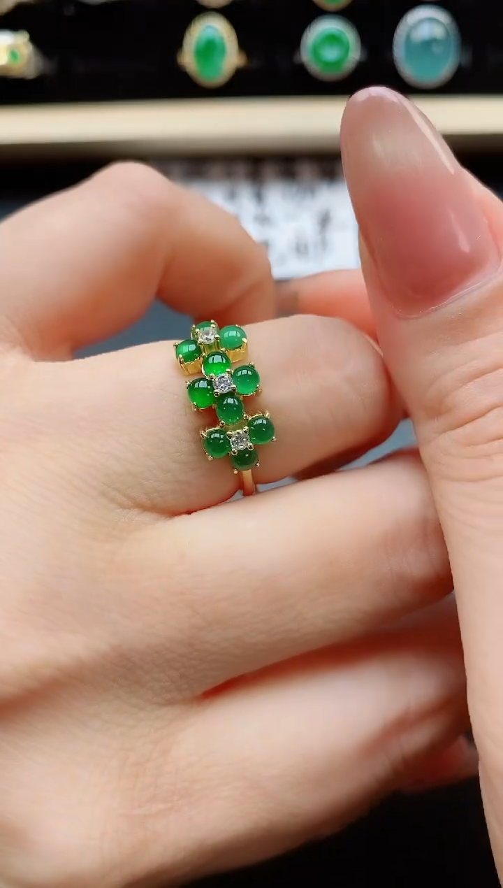 翡翠戒指银S925镶嵌321321