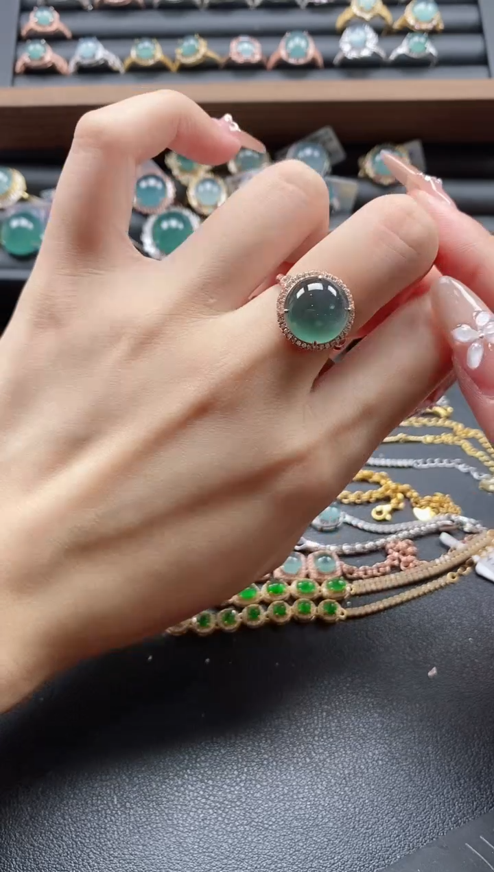 【闪购商品】翡翠戒指银S925镶嵌51151